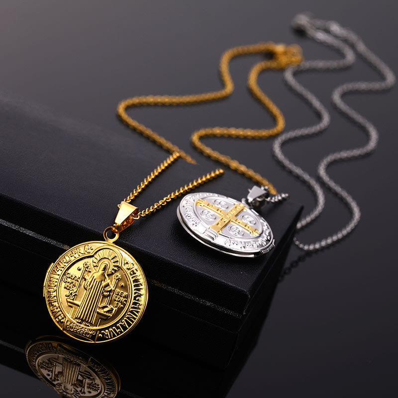 Christianartworkshop Classic St. Benedict Pendant Titanium Necklace