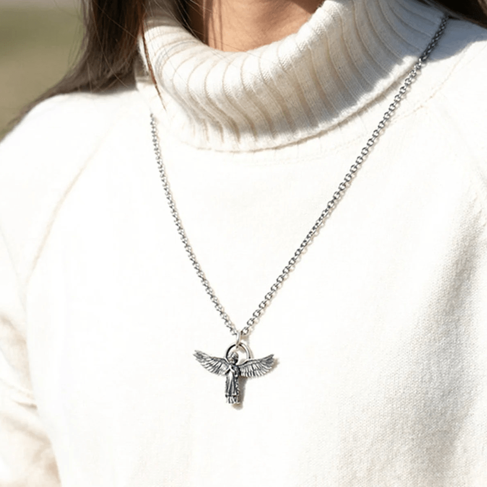 Christiandiscipleshop Spread-winged Praying Angel Protection Necklace
