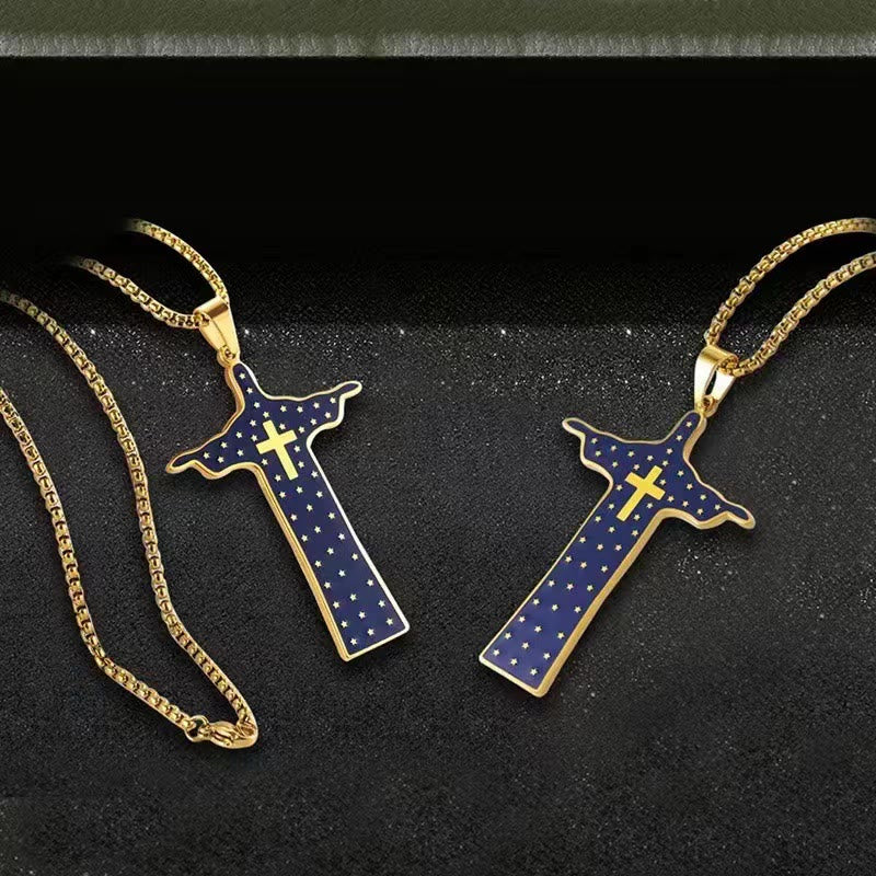 Christiandiscipleshop God Cross Pendant Titanium Necklace