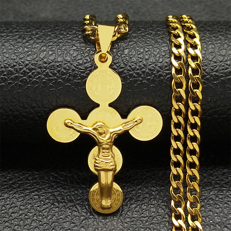 christiandiscipleshop Medal Of St. Benedict Cross Pendant Necklace
