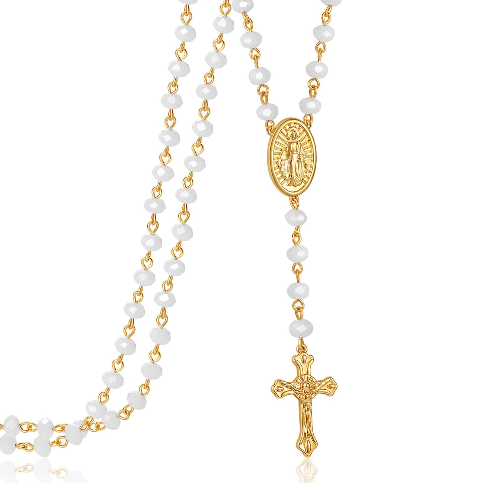christiandiscipleshop Virgin Mary Medal & Crucifix Pendant Necklace