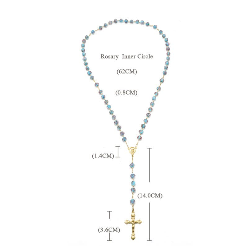 Christiandiscipleshop Flower Rose Glazed Beads Rosary with Mary & Crucifix