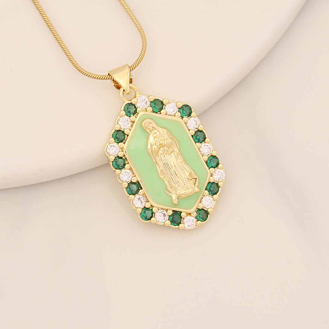 Christiandiscipleshop Exquisite Blessed Mary Micro-inlaid Zircon Necklace