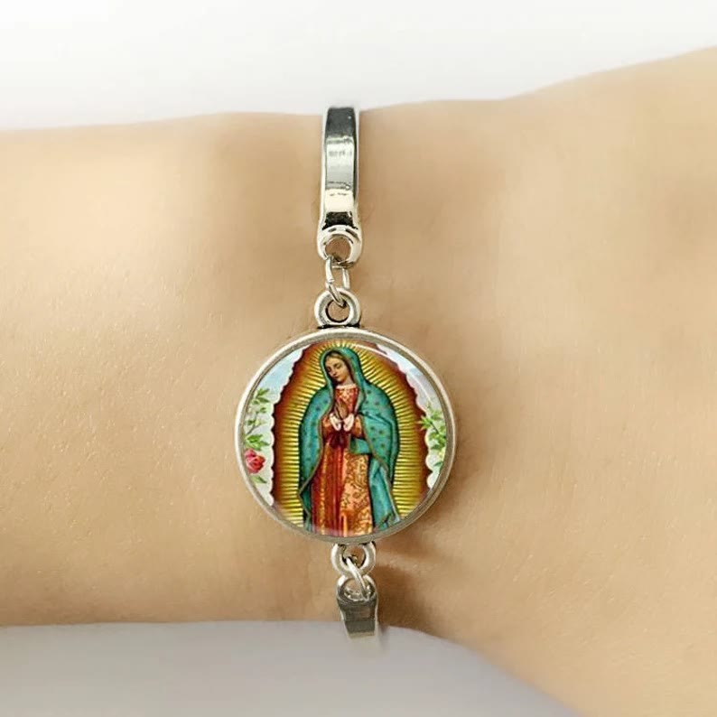 Christiandiscipleshop God Bless The Rose Of The Virgin Mary Glass Jewelry Set