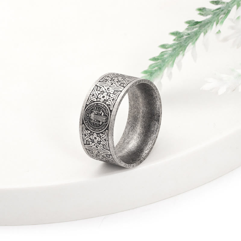 christiandiscipleshop Vintage St. Benedict Catholic Ring