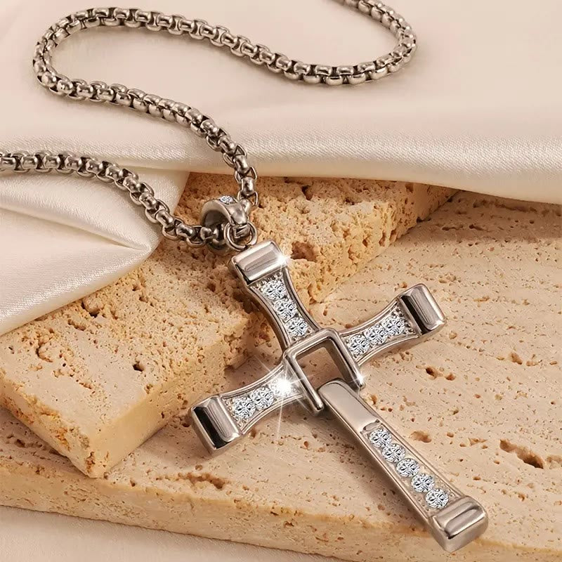 christiandiscipleshop Jewelry Cross Crystal Pendant Chain Necklace