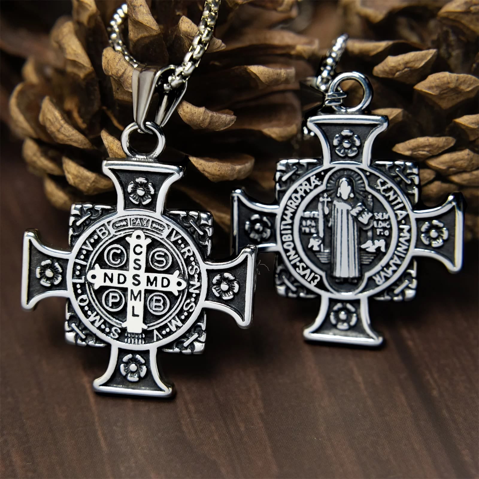 Christiandiscipleshop Saint Benedict Protection Medal Cross Pendant Necklace