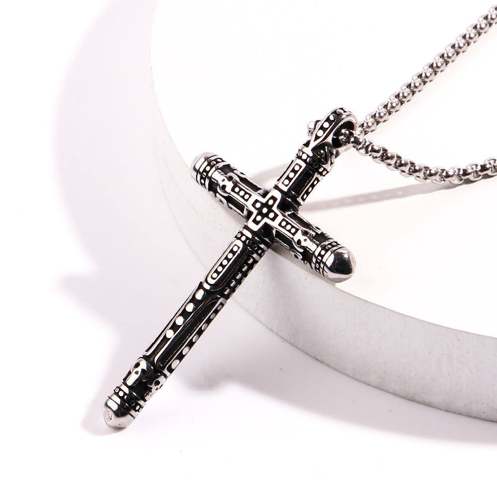 Christiandiscipleshop Floral Engraved Cross Colorful Pendant Necklace