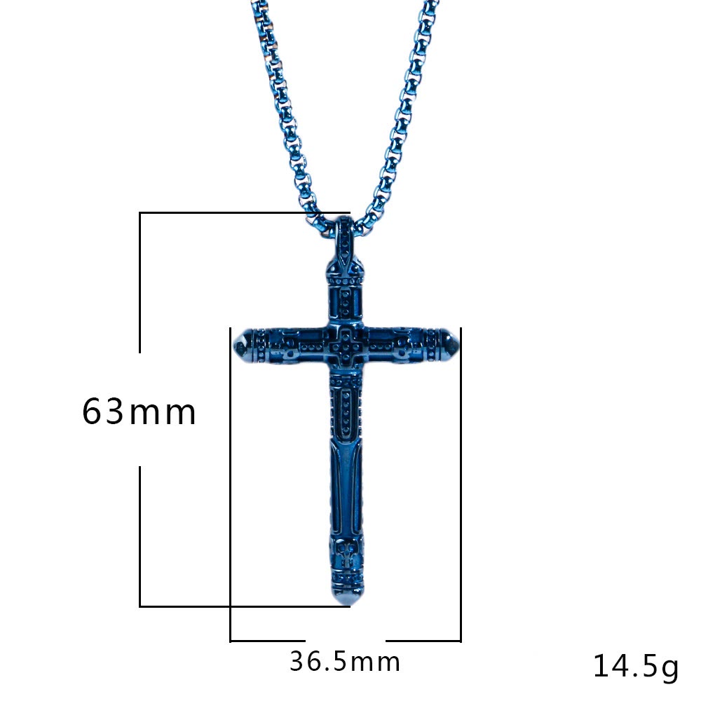 Christiandiscipleshop Floral Engraved Cross Colorful Pendant Necklace