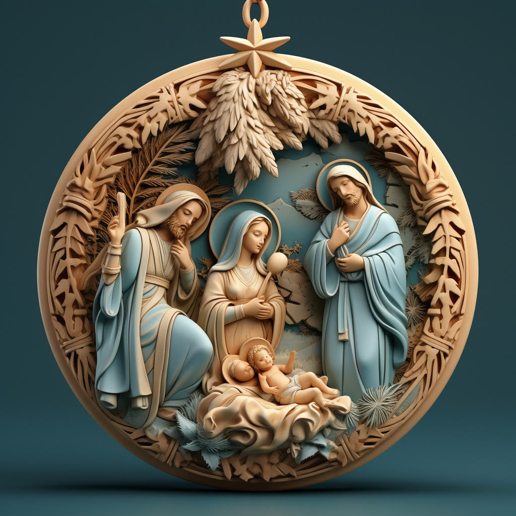 Christiandiscipleshop Retro Style Nativity Christmas Hanging Ornaments B