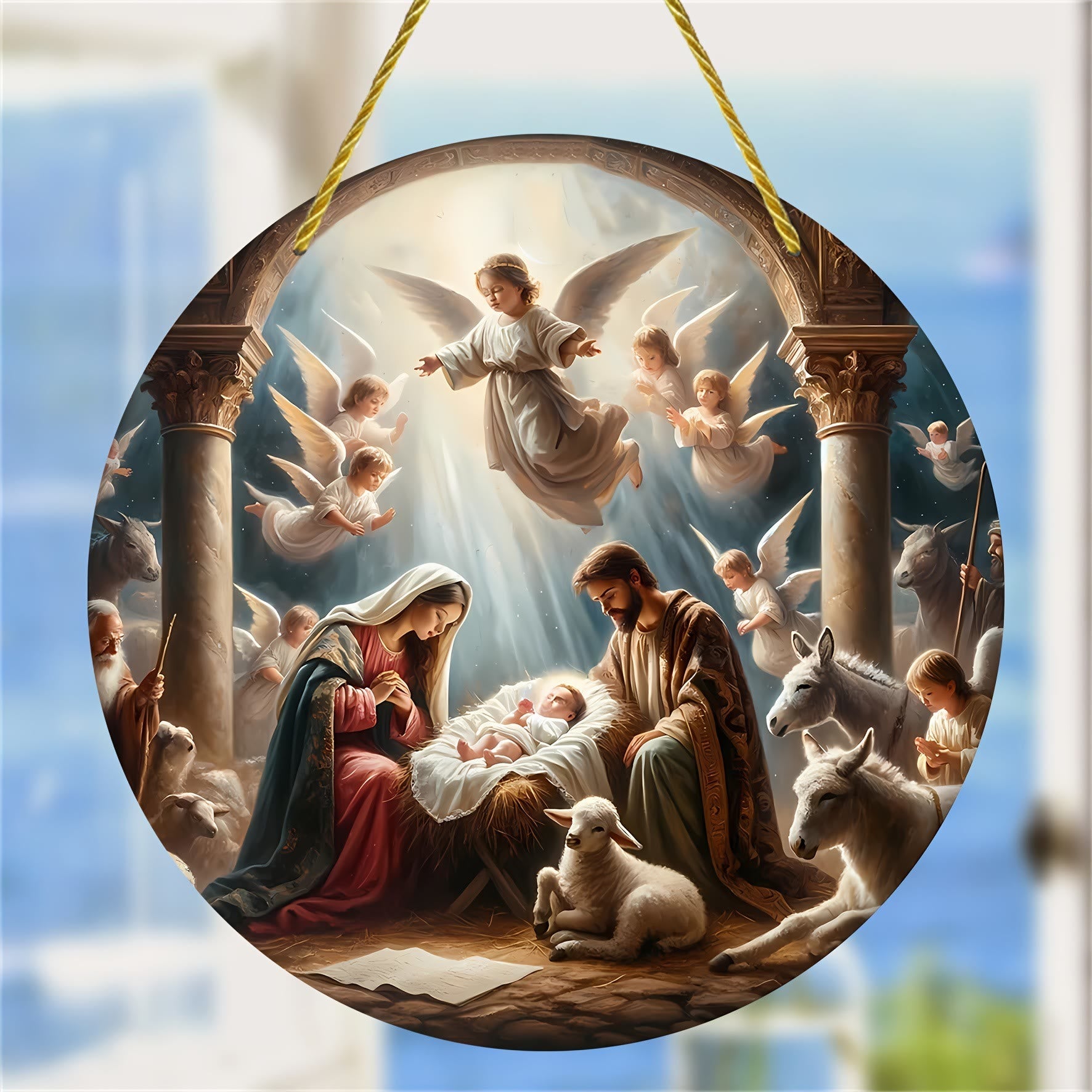 christiandiscipleshop Styles Angels Nativity Scene Colorful Hanging Ornaments B