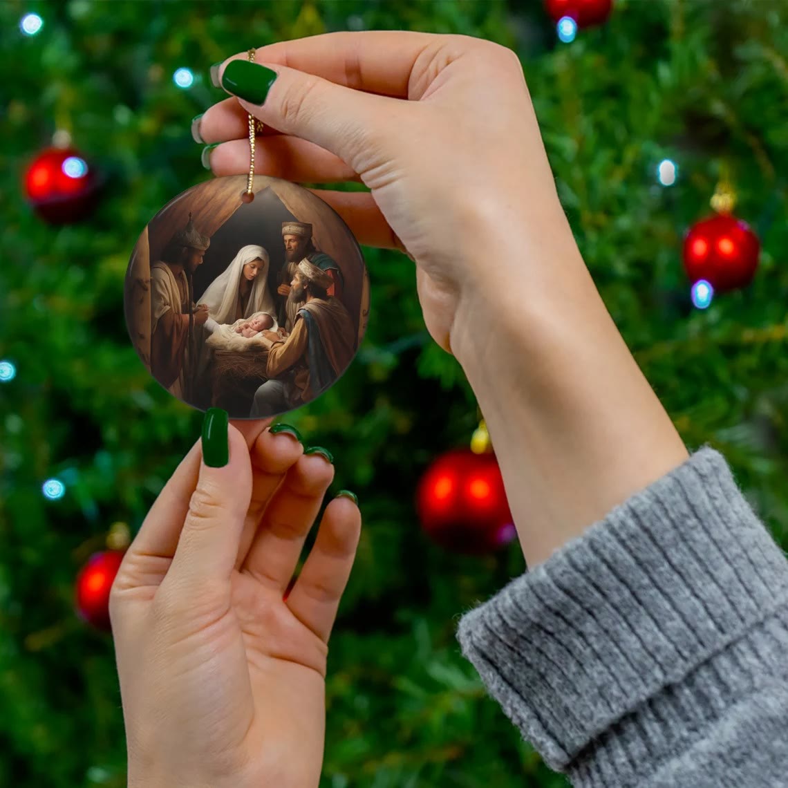 Christiandiscipleshop Realistic Styles Jesus Born Christmas Hanging Ornaments A