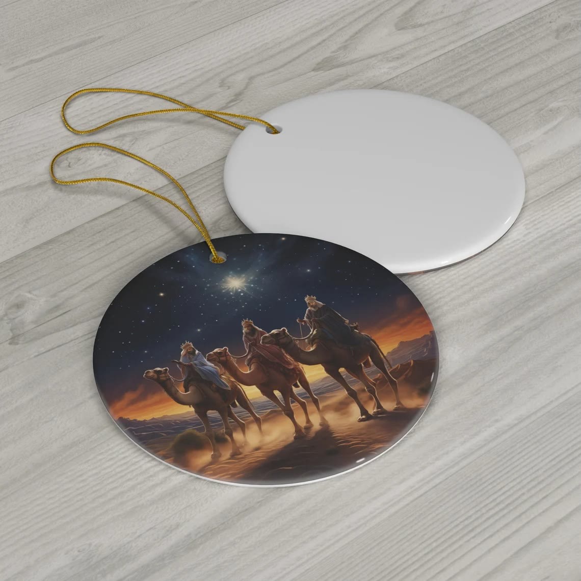 christiandiscipleshop Illustration Styles Three Wisemen Kings Christmas Hanging Ornaments A