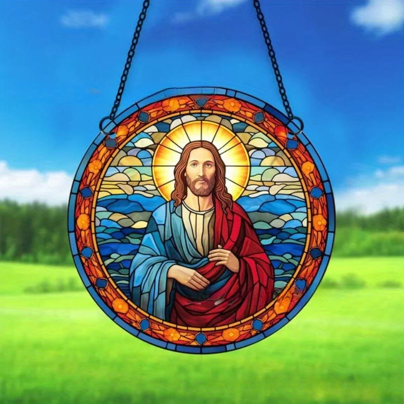 Christiandiscipleshop Stained Glass Style Classic Christ Scene Hanging Ornaments B
