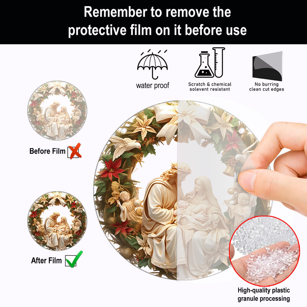 Christiandiscipleshop Sculptural Realism Style Holy Family Christmas Parasite Hanging Ornaments