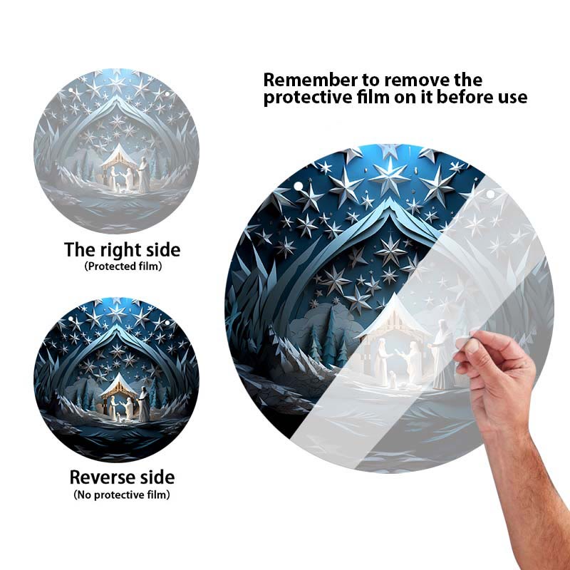 Christianartworkshop Blue Series 10 Styles Nativity Festive Decor Hanging Ornaments C