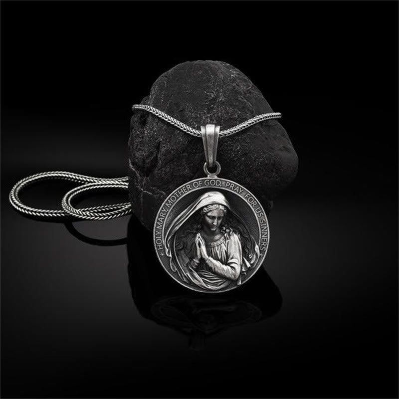 christiandiscipleshopRetro Style Virgin Mary Pray for us Pendant Necklace
