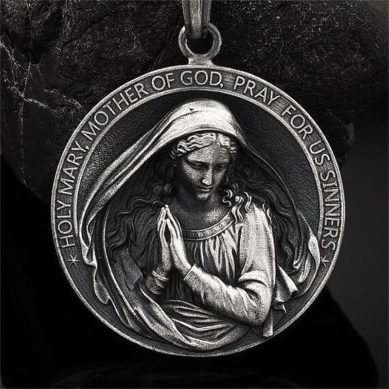 christiandiscipleshopRetro Style Virgin Mary Pray for us Pendant Necklace
