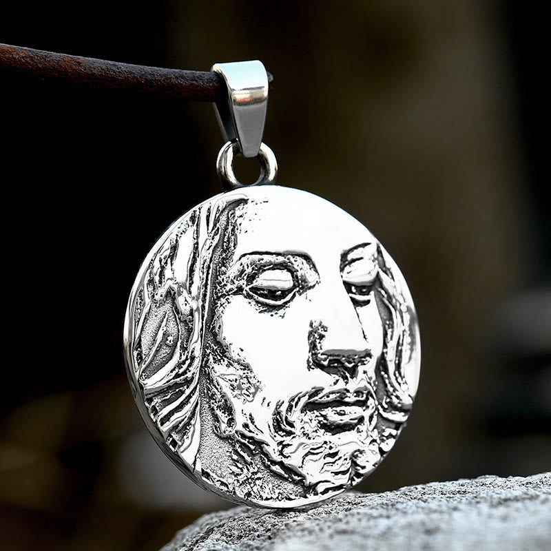 Christianartworkshop Classic Style Crafted God Bless You Jesus Pendant Necklace