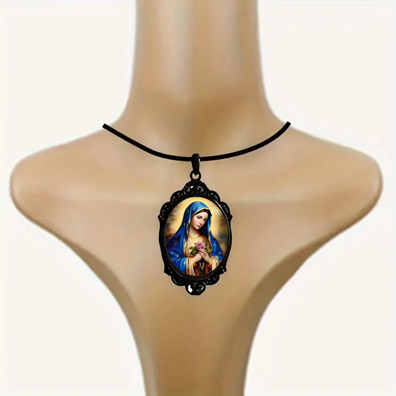 Christiandiscipleshop Gothic Style Vintage Border Our Lady of Guadalupe Necklace