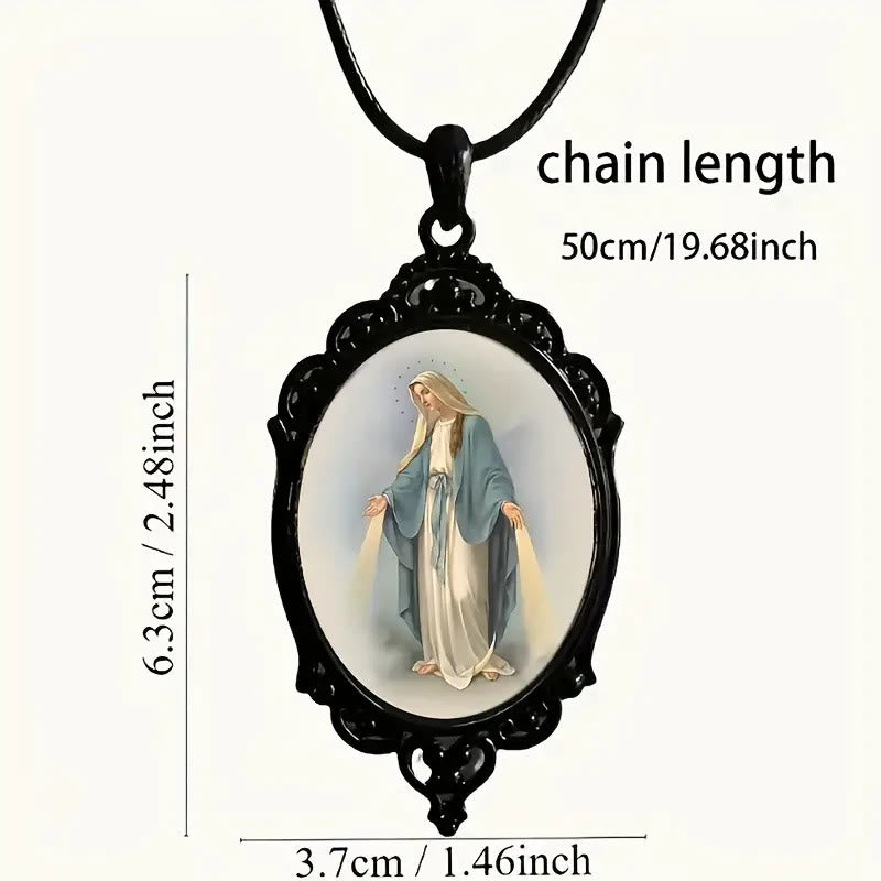 Christiandiscipleshop Gothic Style Vintage Border Our Lady of Grace Necklace