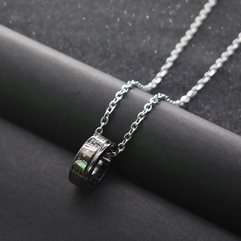 Christiandiscipleshop Combination Style Bible Verse Ring & Chain Necklace