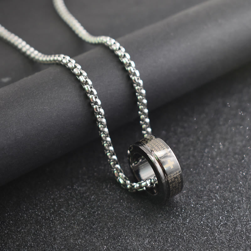 Christiandiscipleshop Combination Style Bible Verse Ring & Chain Necklace