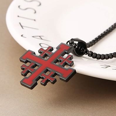 christiandiscipleshop Hip-hop Style Jerusalem Cross Titanium Steel Pendant Necklace