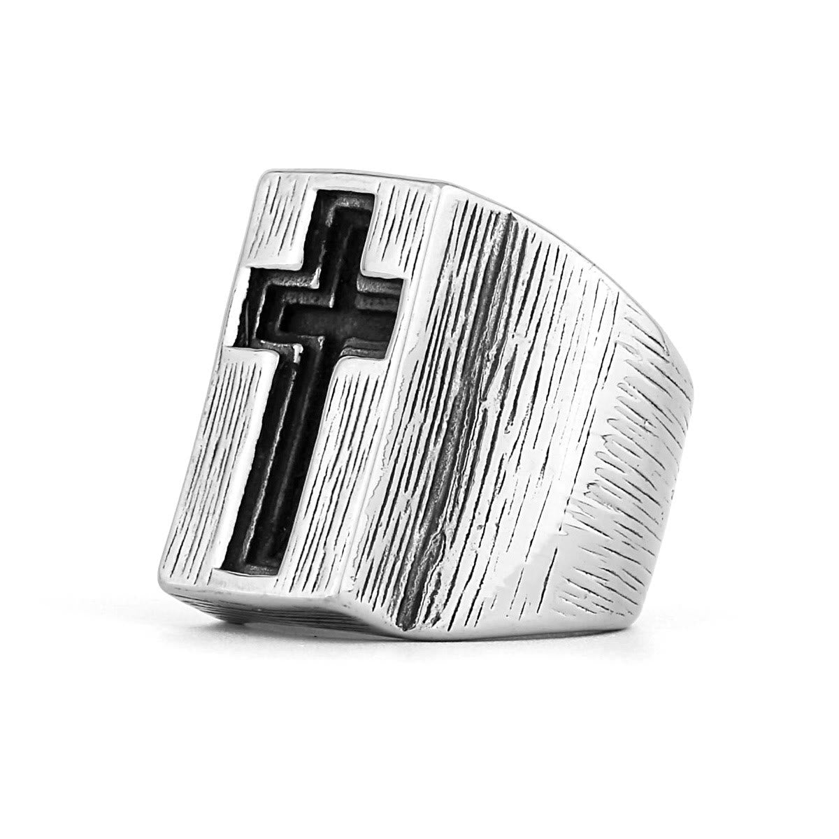 Christiandiscipleshop Retro Minimalist Style Broadside Cross Ring