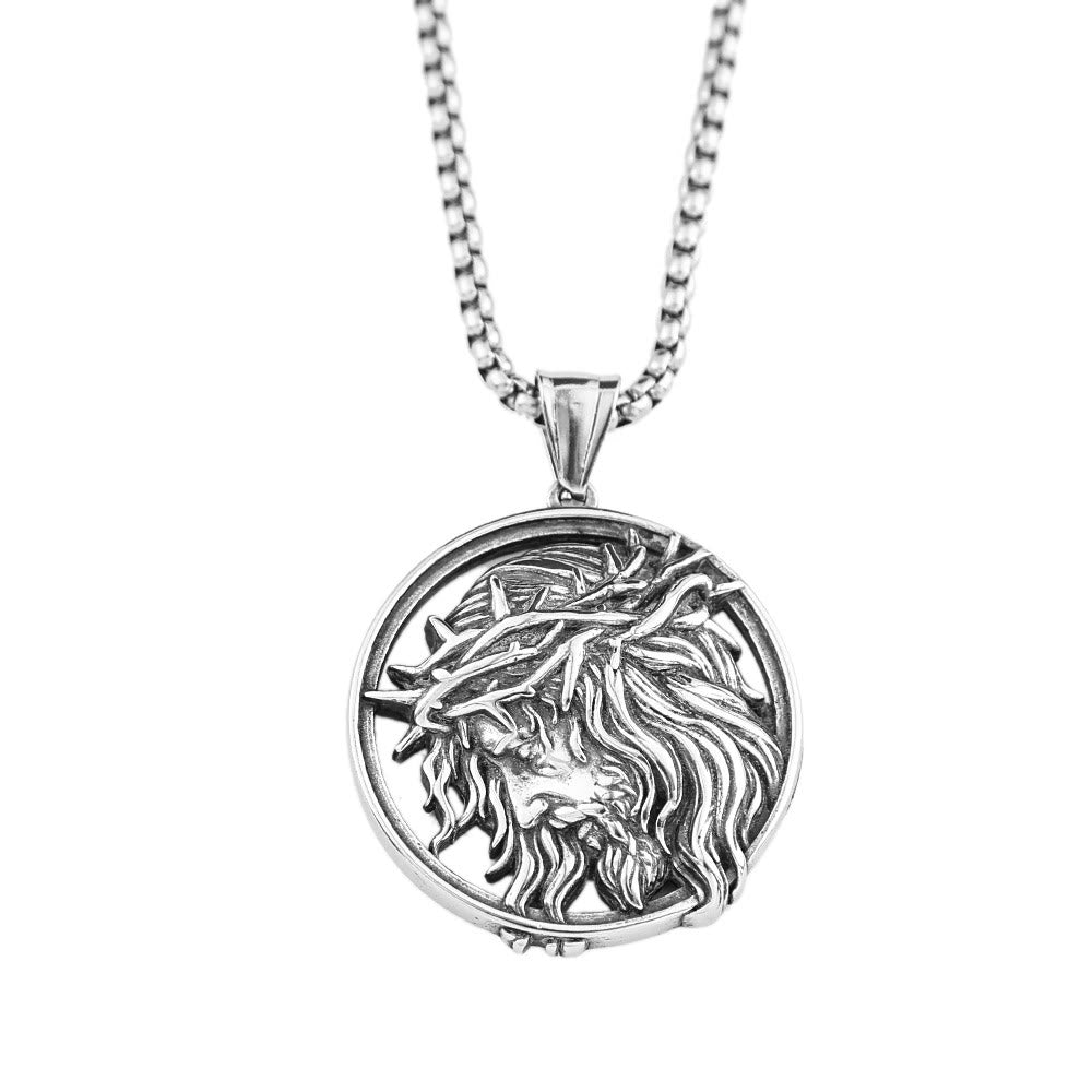 Christiandiscipleshop Retro Punk Style Crown of Thorns of Jesus Pendant Necklace