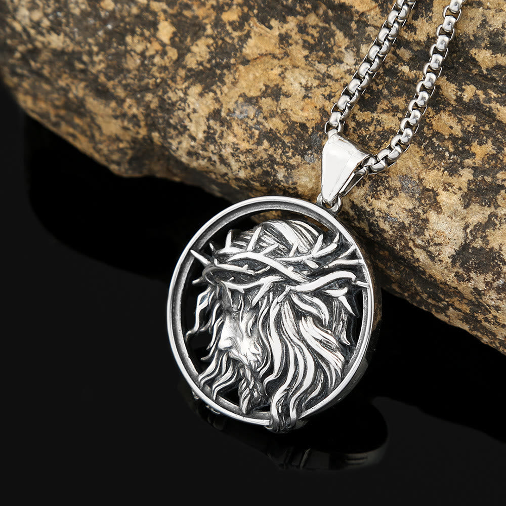 Christiandiscipleshop Retro Punk Style Crown of Thorns of Jesus Pendant Necklace