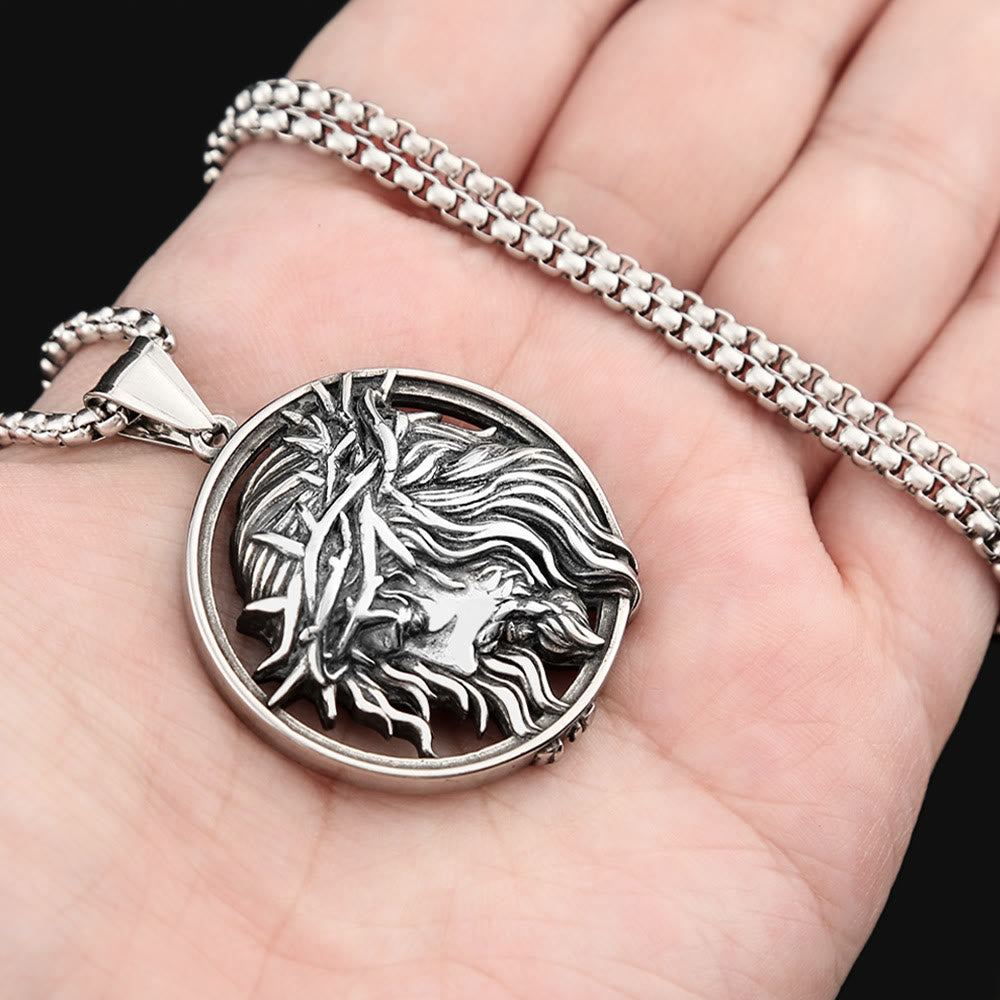 Christiandiscipleshop Retro Punk Style Crown of Thorns of Jesus Pendant Necklace