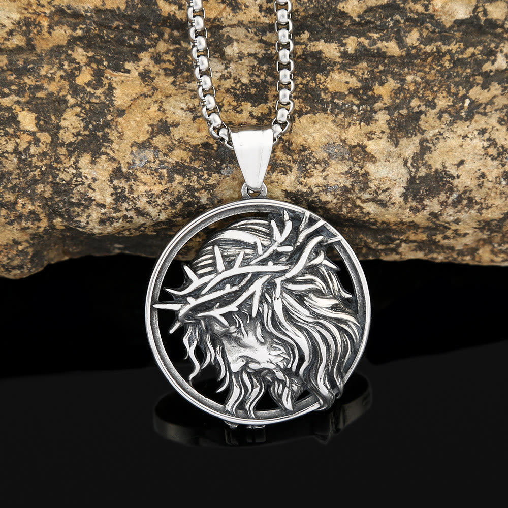 Christiandiscipleshop Retro Punk Style Crown of Thorns of Jesus Pendant Necklace