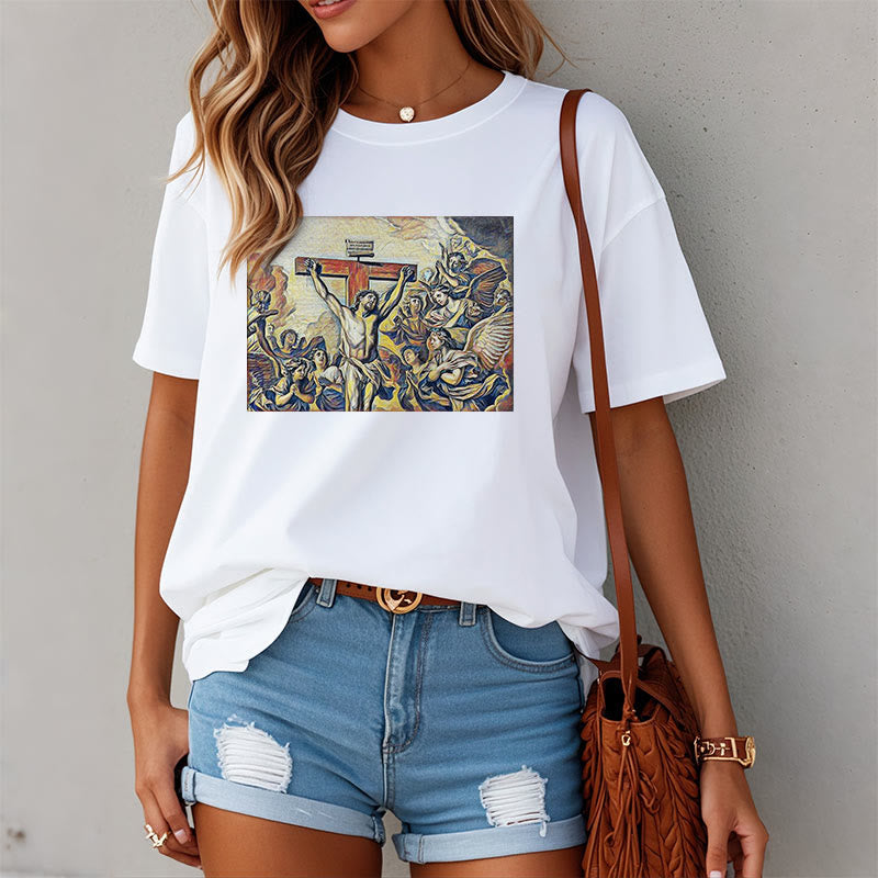 Christiandiscipleshop Classic Style Crucifixion of Jesus Classic Short Sleeve Washed T-shirt