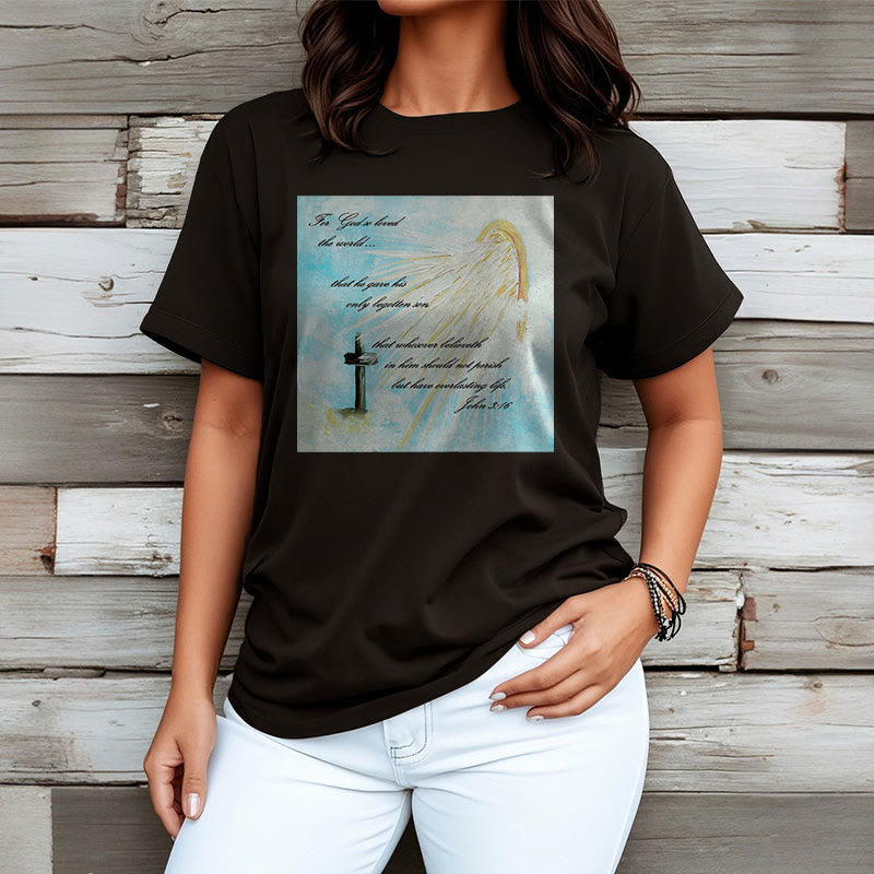 Christiandiscipleshop Classic Style For God so Loved the World  Short Sleeve Washed T-shirt