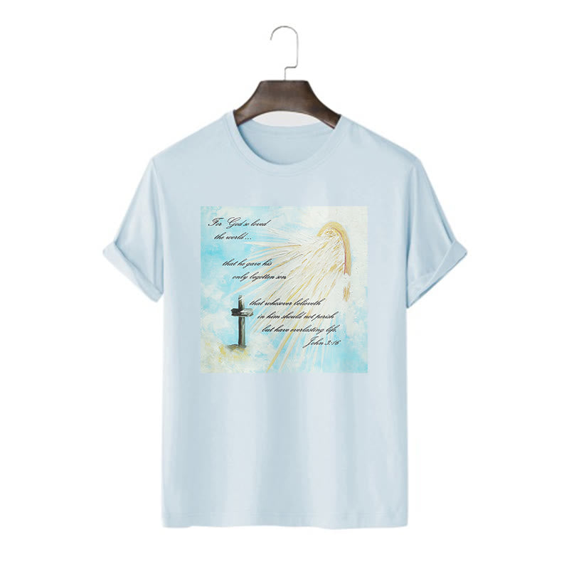 Christiandiscipleshop Classic Style For God so Loved the World  Short Sleeve Washed T-shirt