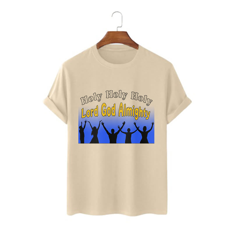 Christiandiscipleshop Funny Style  Holy Holy Holy is the Lord God almighty Short Sleeve Washed T-shirt