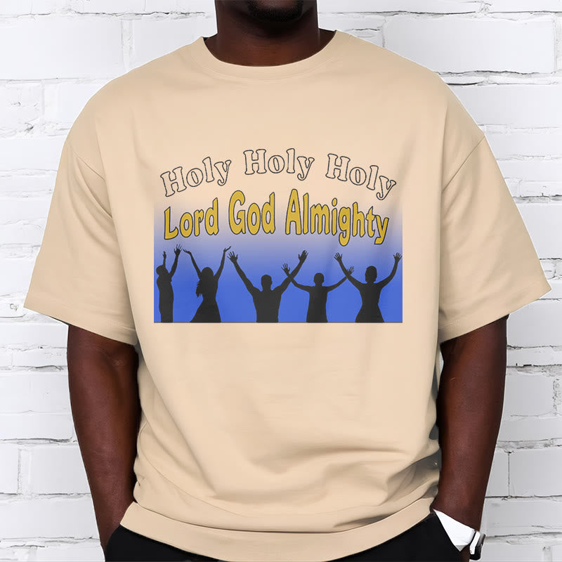 Christiandiscipleshop Funny Style  Holy Holy Holy is the Lord God almighty Short Sleeve Washed T-shirt