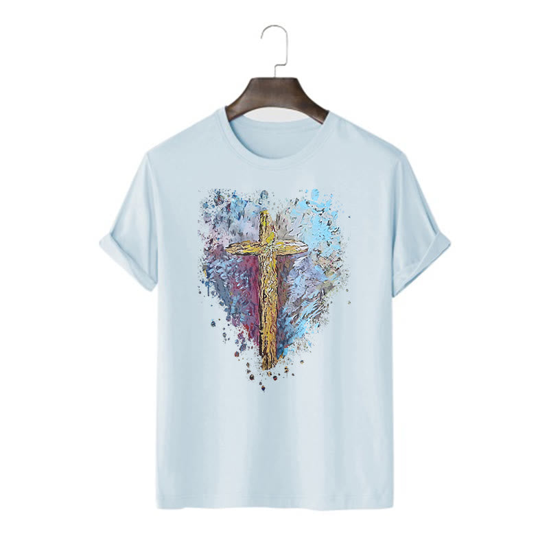 Christiandiscipleshop Classic Style Cross my Heart Short Sleeve Washed T-shirt