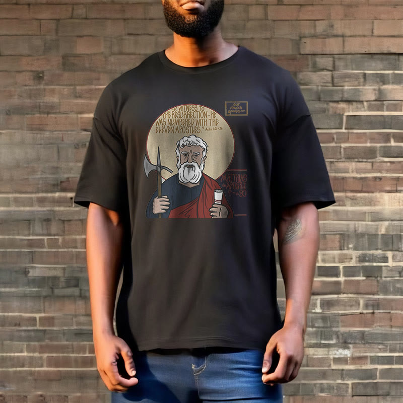 Christiandiscipleshop Classic Style Matthias the Apostle Short Sleeve Washed T-shirt