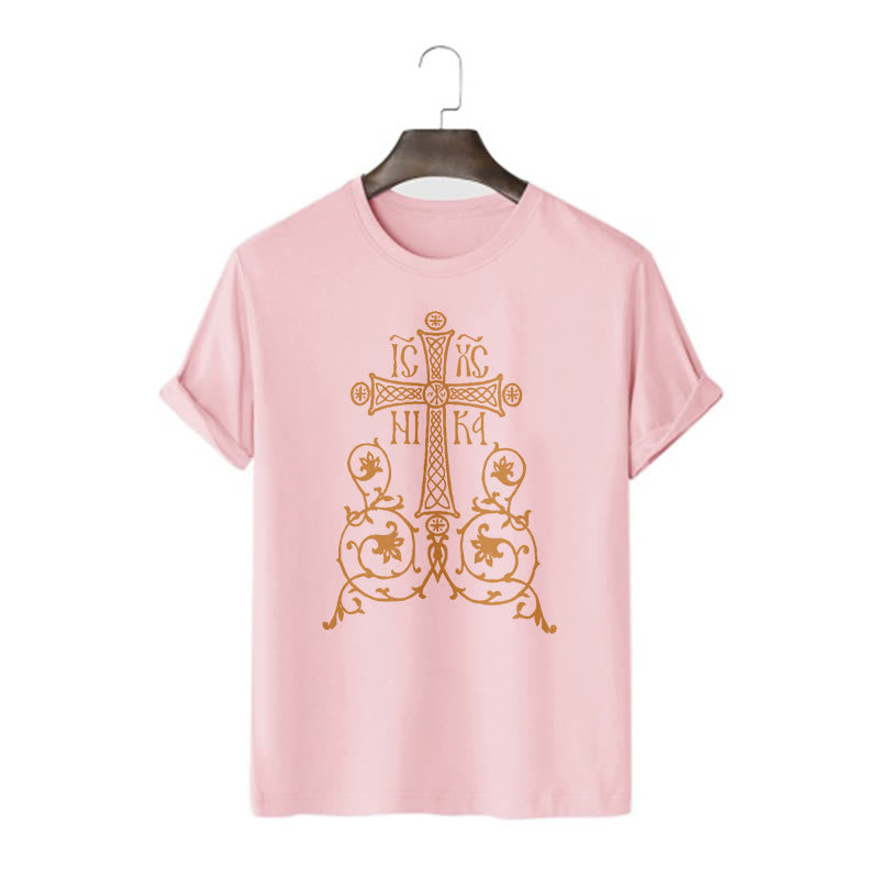 Christiandiscipleshop Classic Style Orthodox Cross Short Sleeve Washed T-shirt