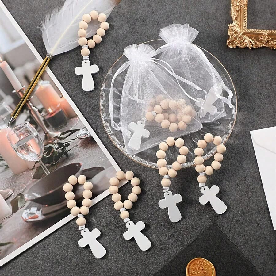 Christiandiscipleshop Multi-purpose Wooden Finger Pocket Rosary for Baptism Pray Festival Decor