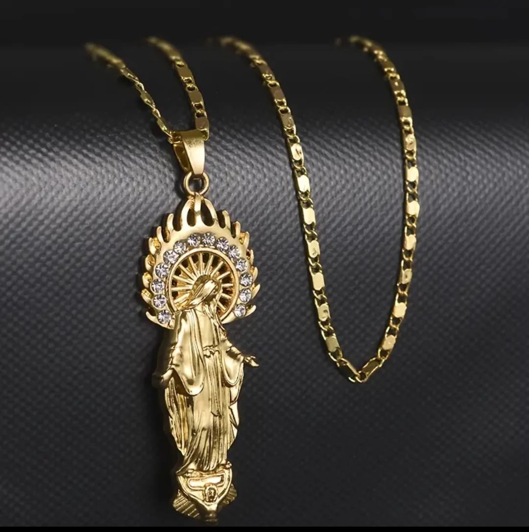 christiandiscipleshop Luxury Style Assumption of Virgin Mary Our Lady of Guadalupe Pendant Necklace