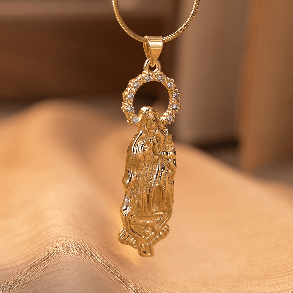 christiandiscipleshop Luxury Style Assumption of Virgin Mary Our Lady of Guadalupe Pendant Necklace