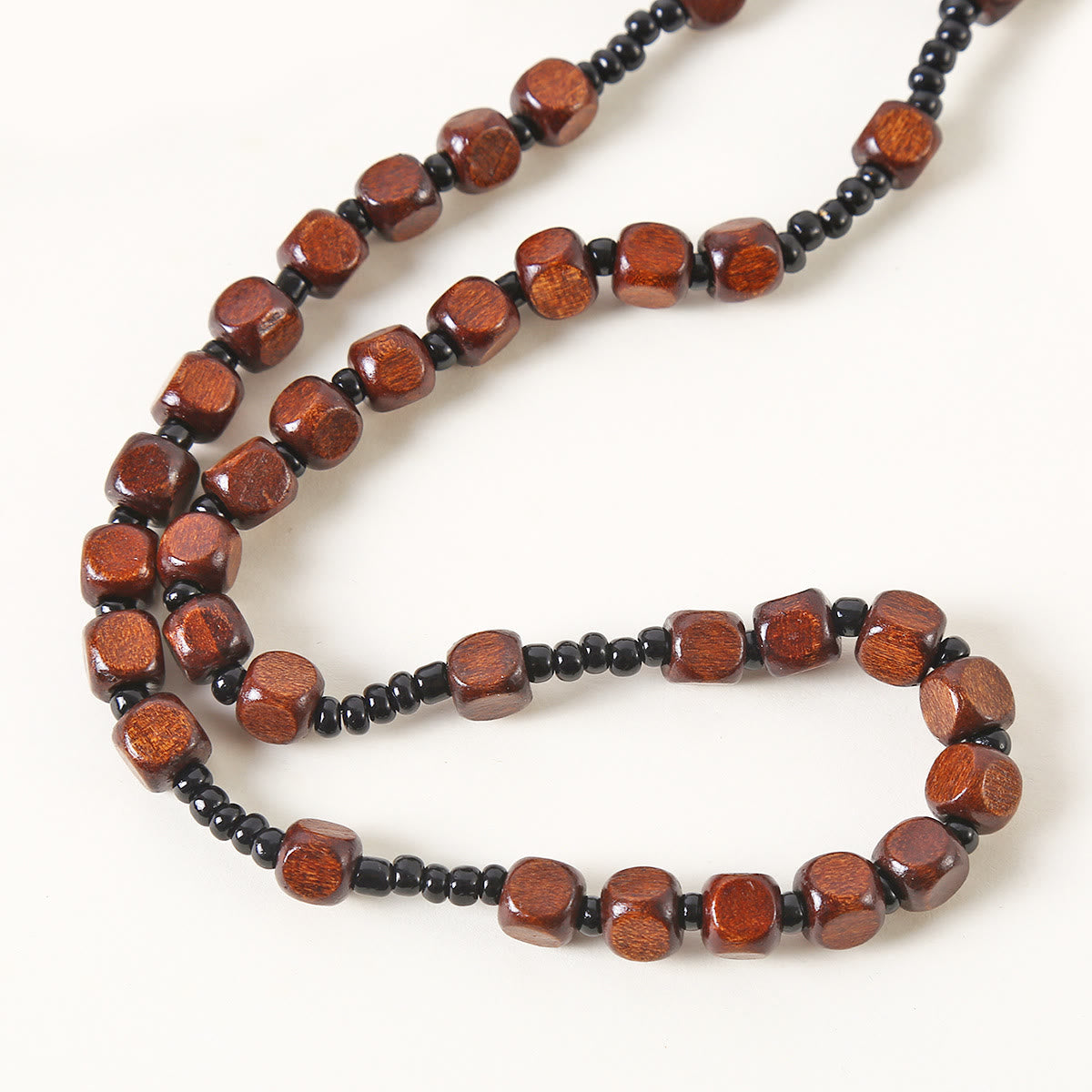 Christiandiscipleshop Crucifix of 8 mm Square Multicolor Wood Nylon Cord Rosary(3 COLOR)