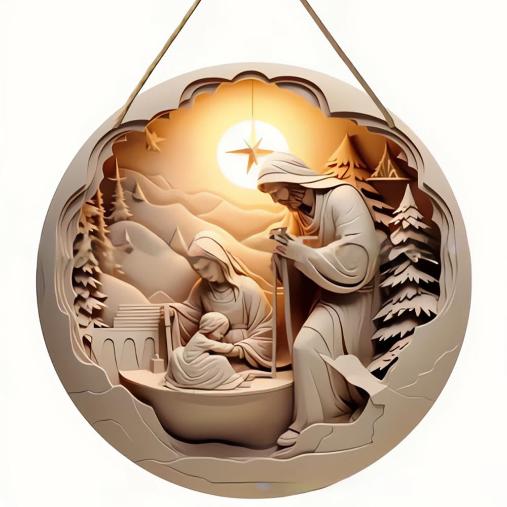 Christiandiscipleshop Realistic Sculpture Styles Holy Family Nativity Hanging Ornaments D