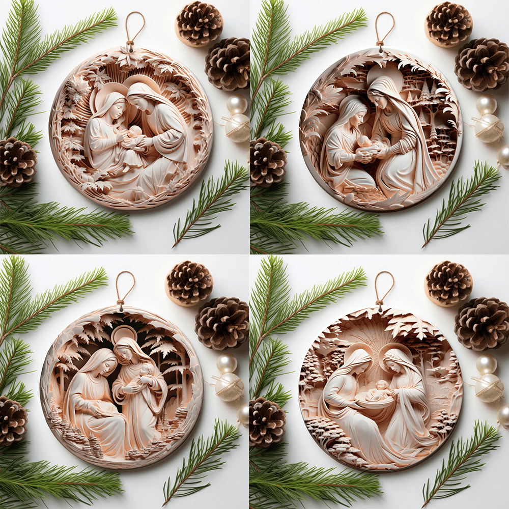 Christianartworkshop 4 Cubism Sculpture Styles Nativity Christmas Ornaments