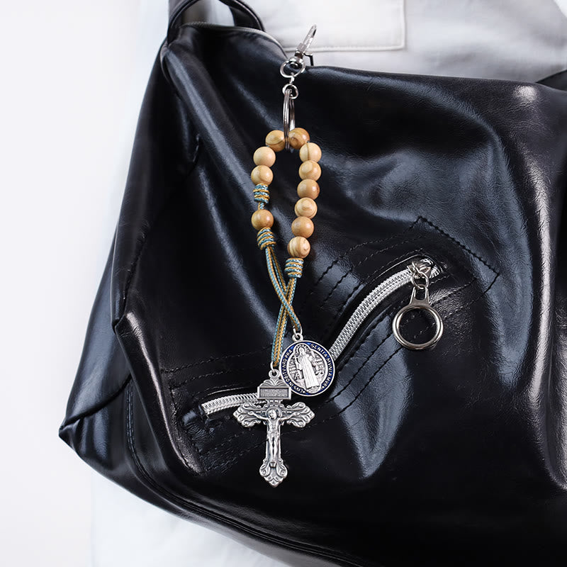 Christiandiscipleshop Olive Wood Saint Benedict Medal Decade Rosary