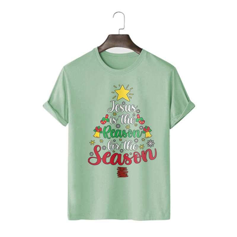 Christiandiscipleshop Festive Style Jesus is the Reason for the Season Short Sleeve Washed T-shirt