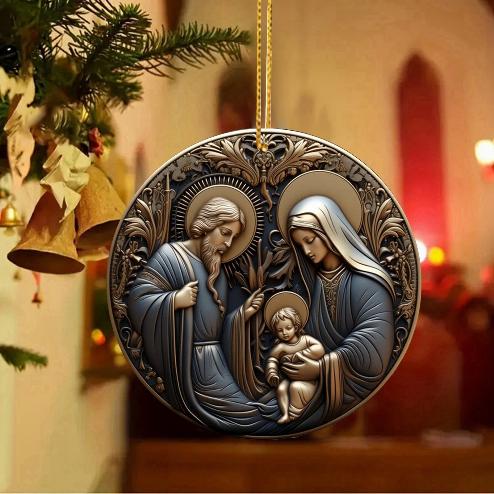 Christiandiscipleshop Retro Style Nativity Christmas Blessing Hanging Ornaments A